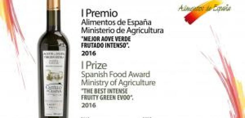 Premio Alimentos de España para el AOVE Reserva Familiar Picual Castillo de Canena