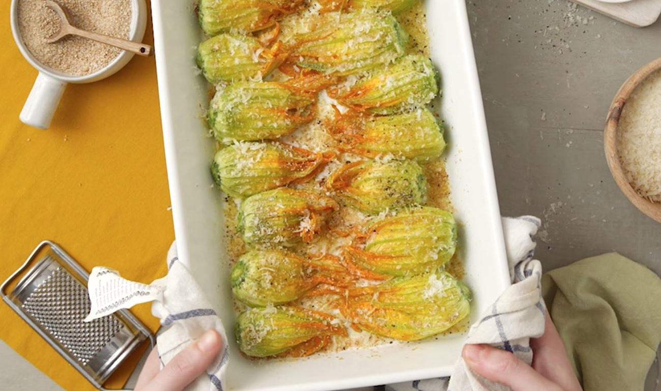 calabacin-Flores de calabacín rellenas de queso