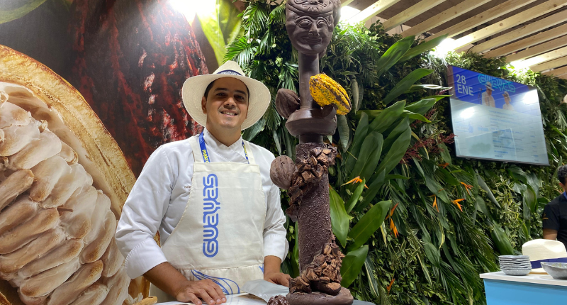 escultura de chocolate