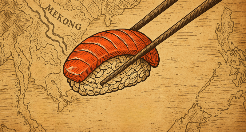 sushi tradicional nigiri con salmón