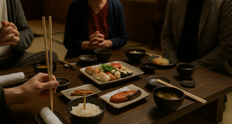 Cinco cosas que nunca debes hacer al sentarte en una mesa en Japón