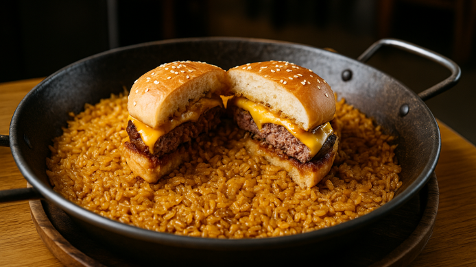 Arroz de hamburguesa: el plato viral que divide las redes