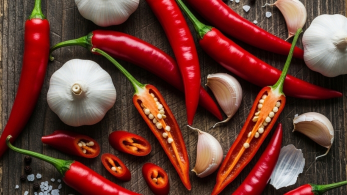 Chile picante con ajo
