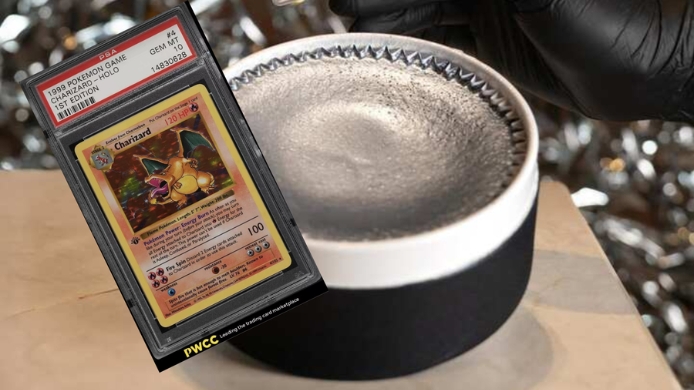 Tarta de queso con carta de Pokémon