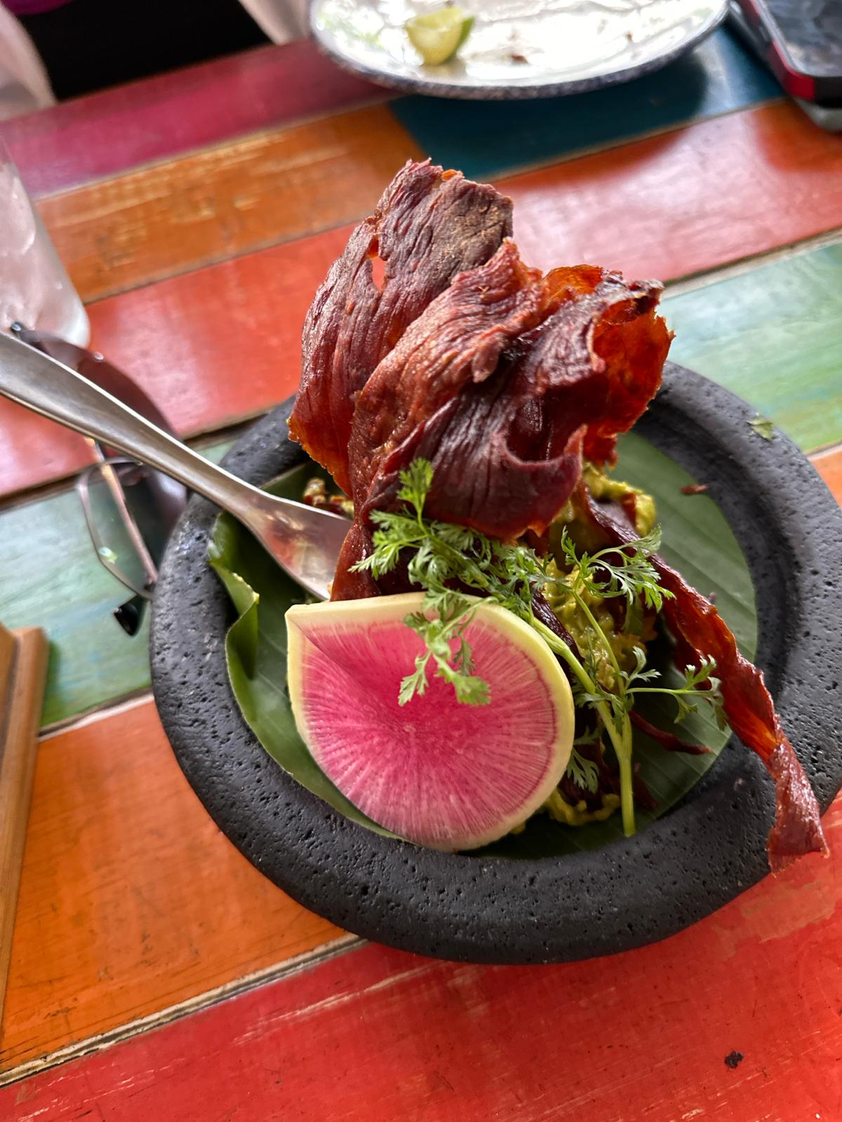 Cecina con guacamole Mario Canario