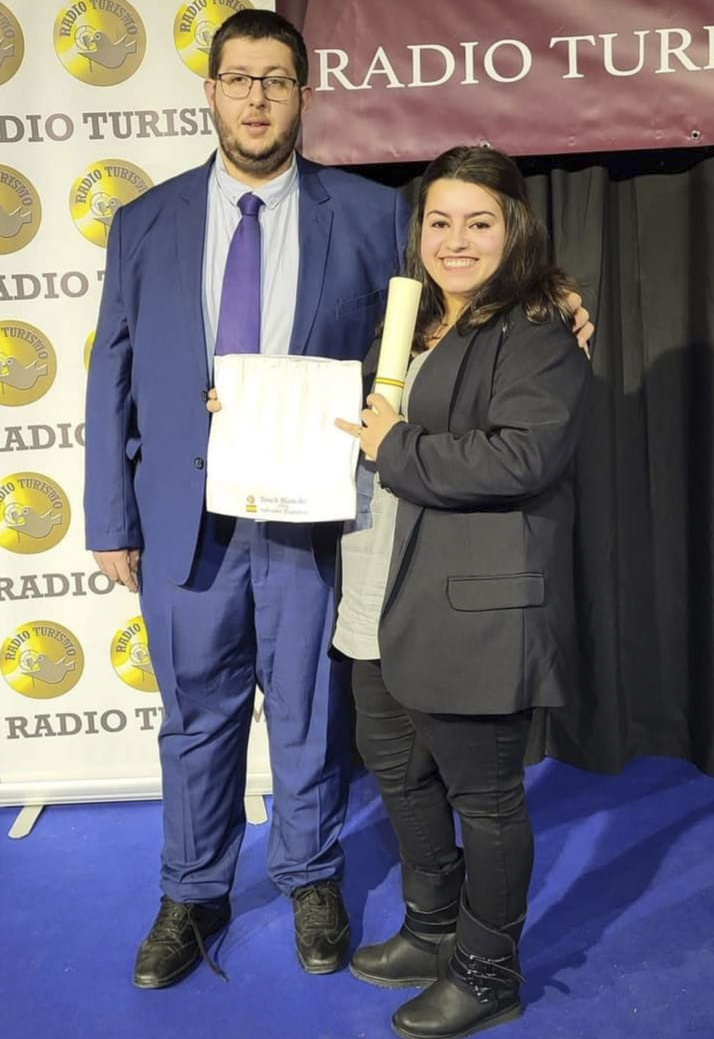Salvador y Aroa, con el Gorro Blanco de la Gastronomía Española