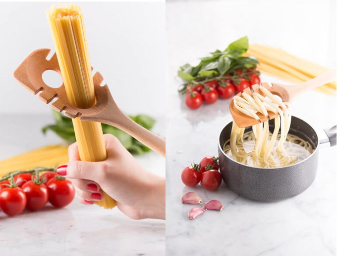 Cuchara para medir, remover y servir espaguetis