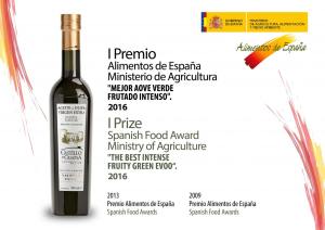 Premio Alimentos de España para el AOVE Reserva Familiar Picual Castillo de Canena