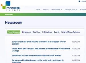 Food Drink Europe, la web de la industria agroalimentaria en Europa